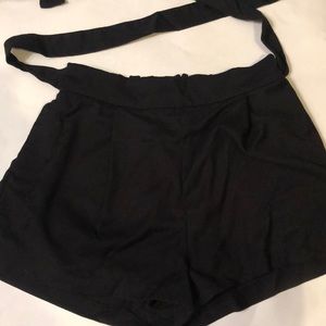 H&M black tie shorts